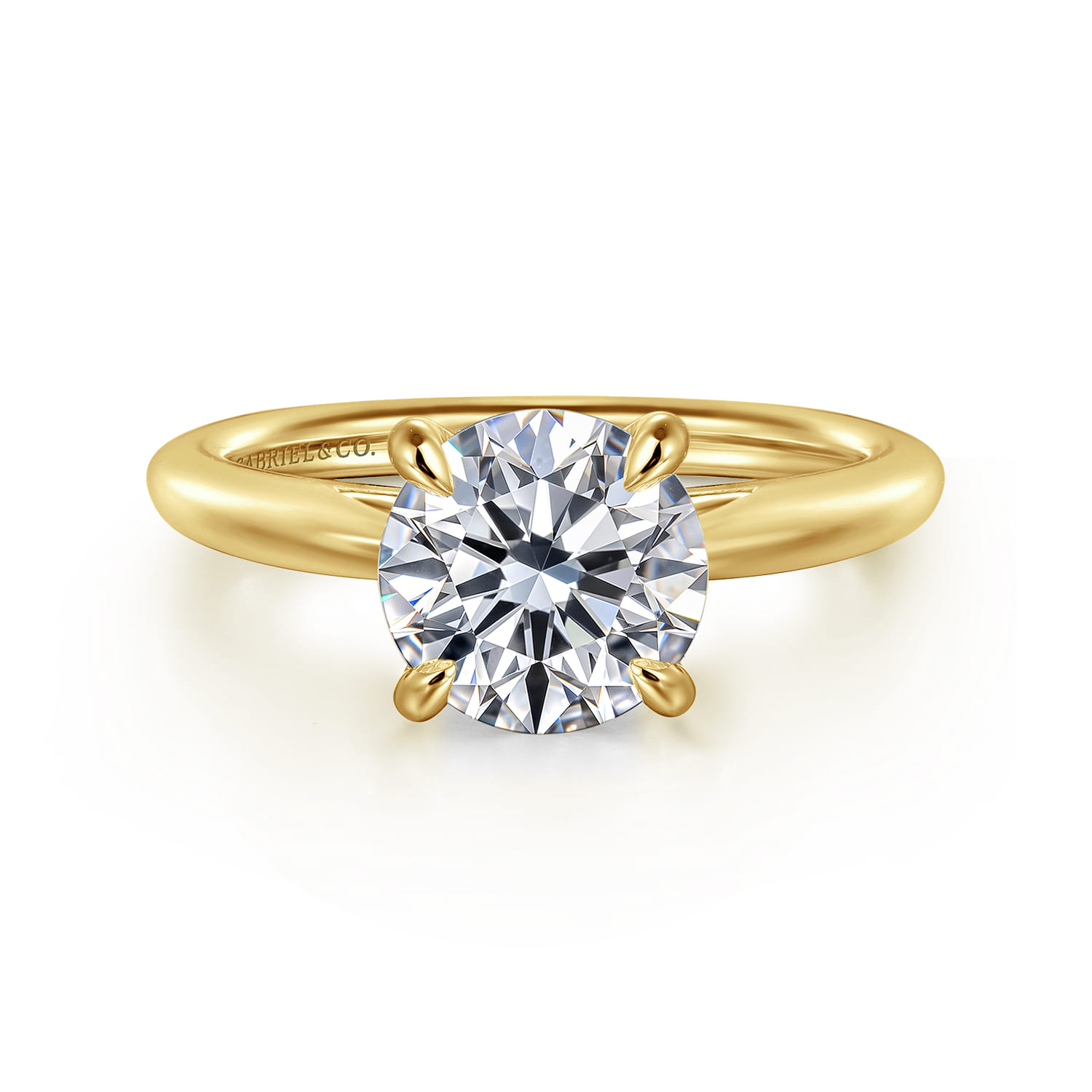Bambi - 14K Yellow Gold Round Solitaire Diamond Engagement Ring - Shot 1