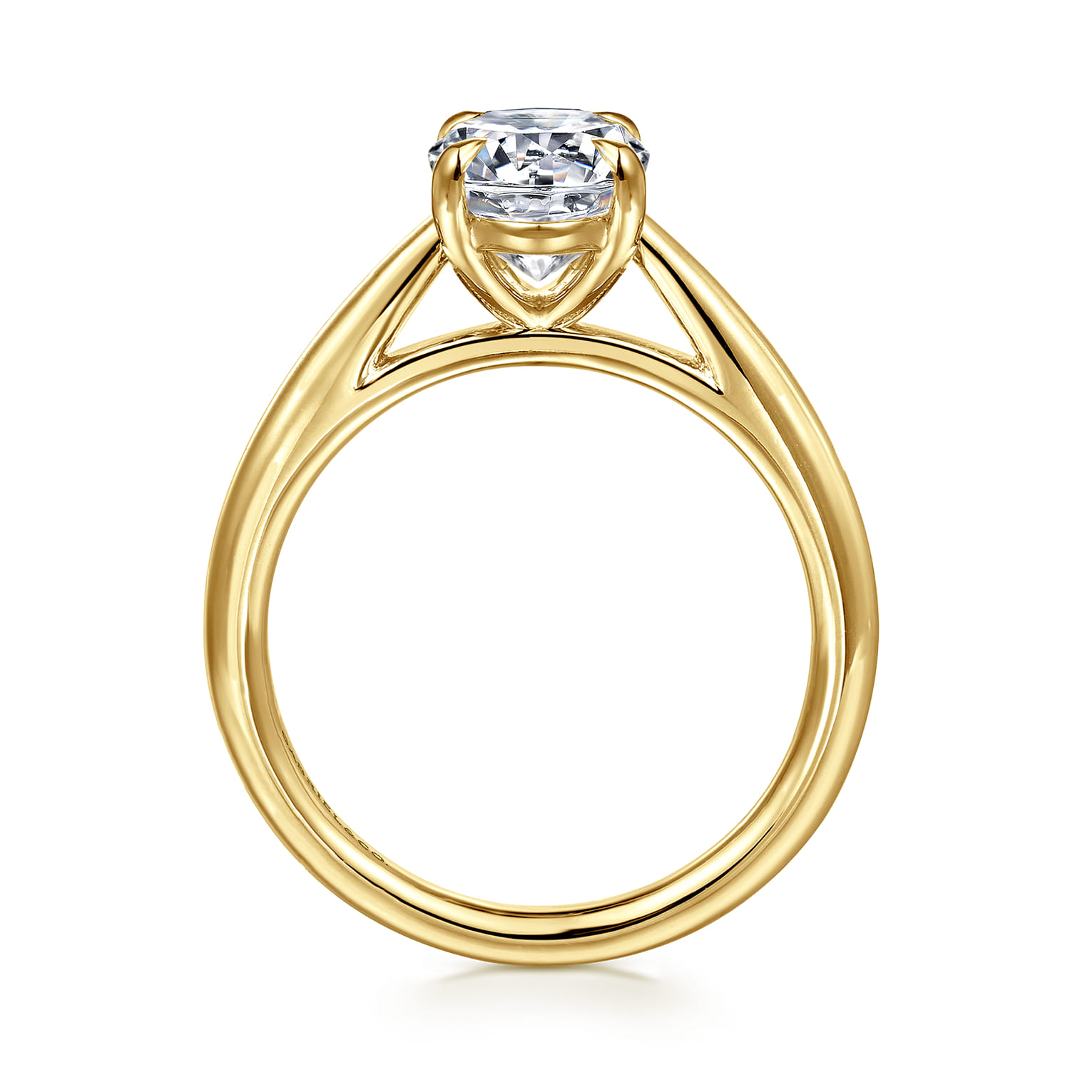 Bambi - 14K Yellow Gold Round Solitaire Diamond Engagement Ring - Shot 2