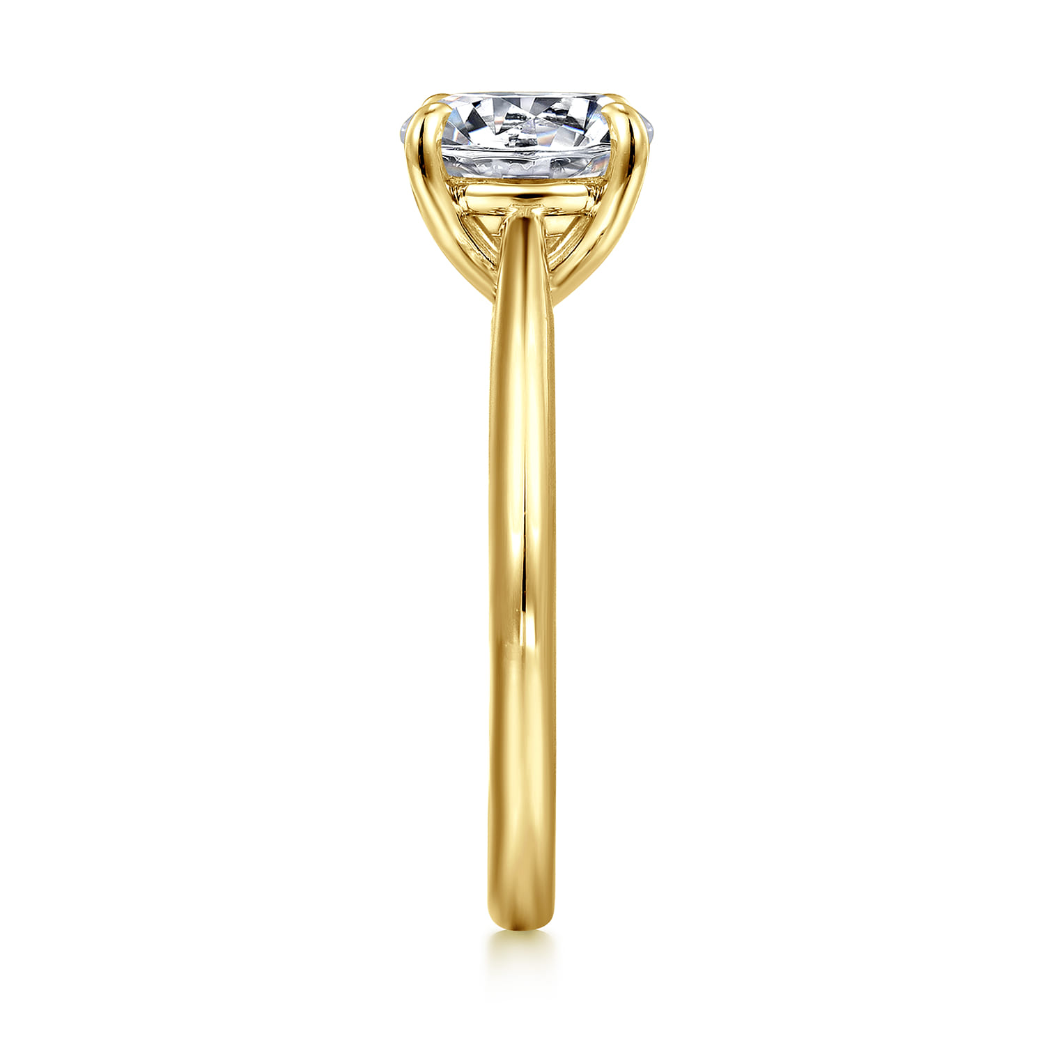 Bambi - 14K Yellow Gold Round Solitaire Diamond Engagement Ring - Shot 5