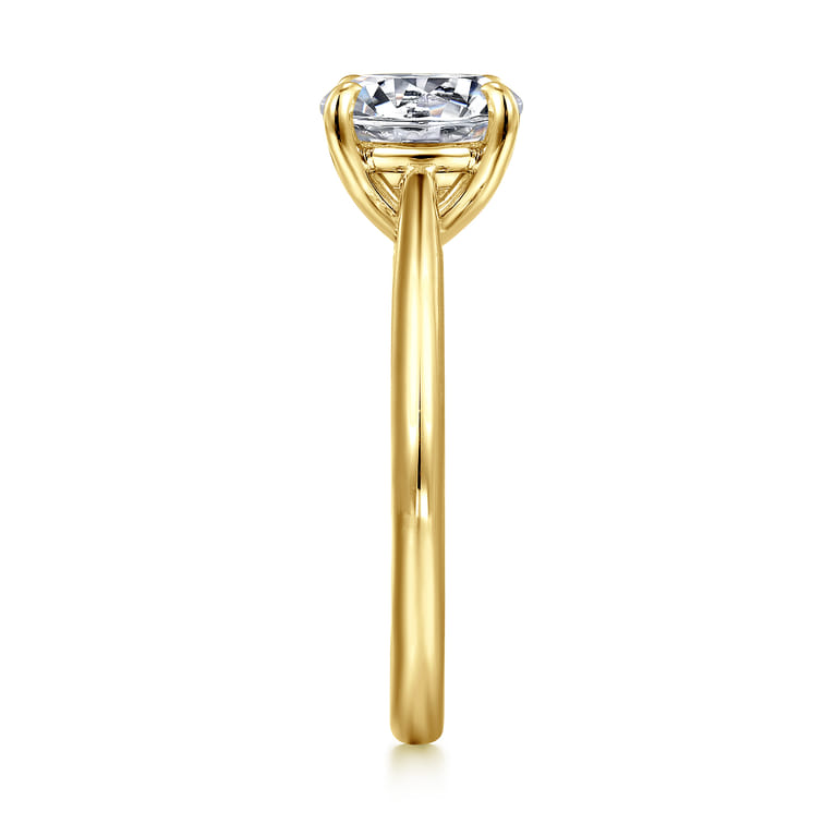 Bambi - 14K Yellow Gold Round Solitaire Diamond Engagement Ring - Shot 5
