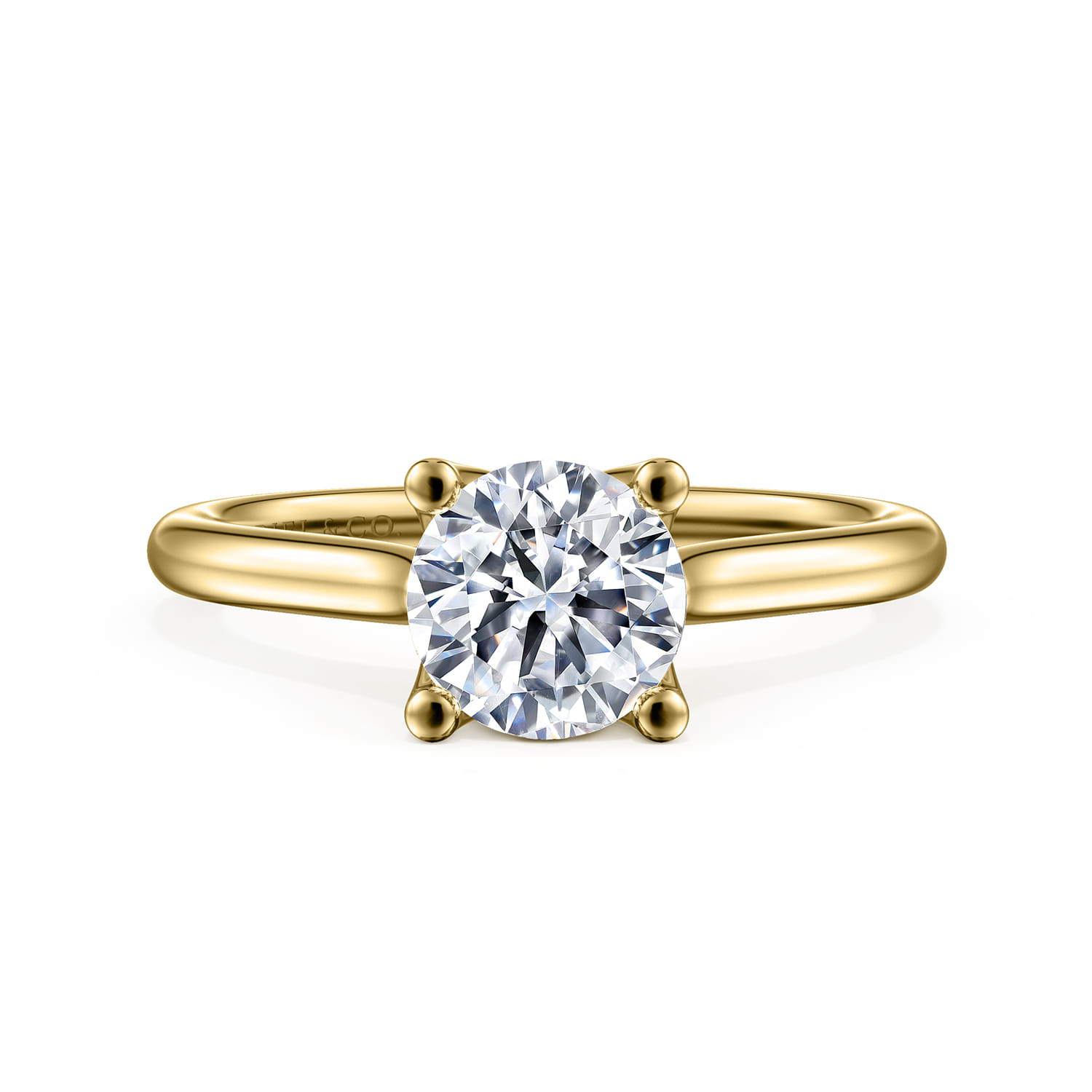 Ailis - 14K Yellow Gold Round Diamond Engagement Ring - Shot 1