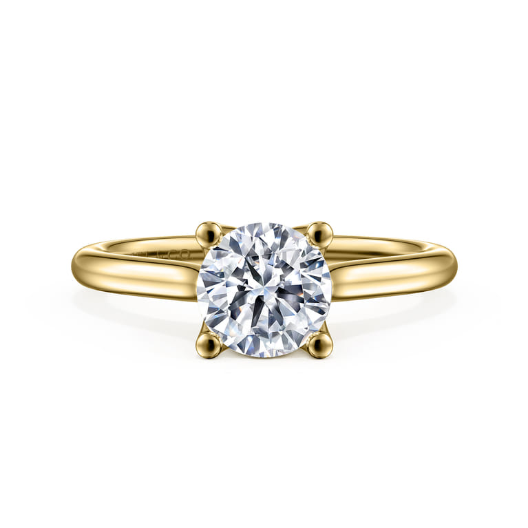 Ailis - 14K Yellow Gold Round Diamond Engagement Ring - Shot 1