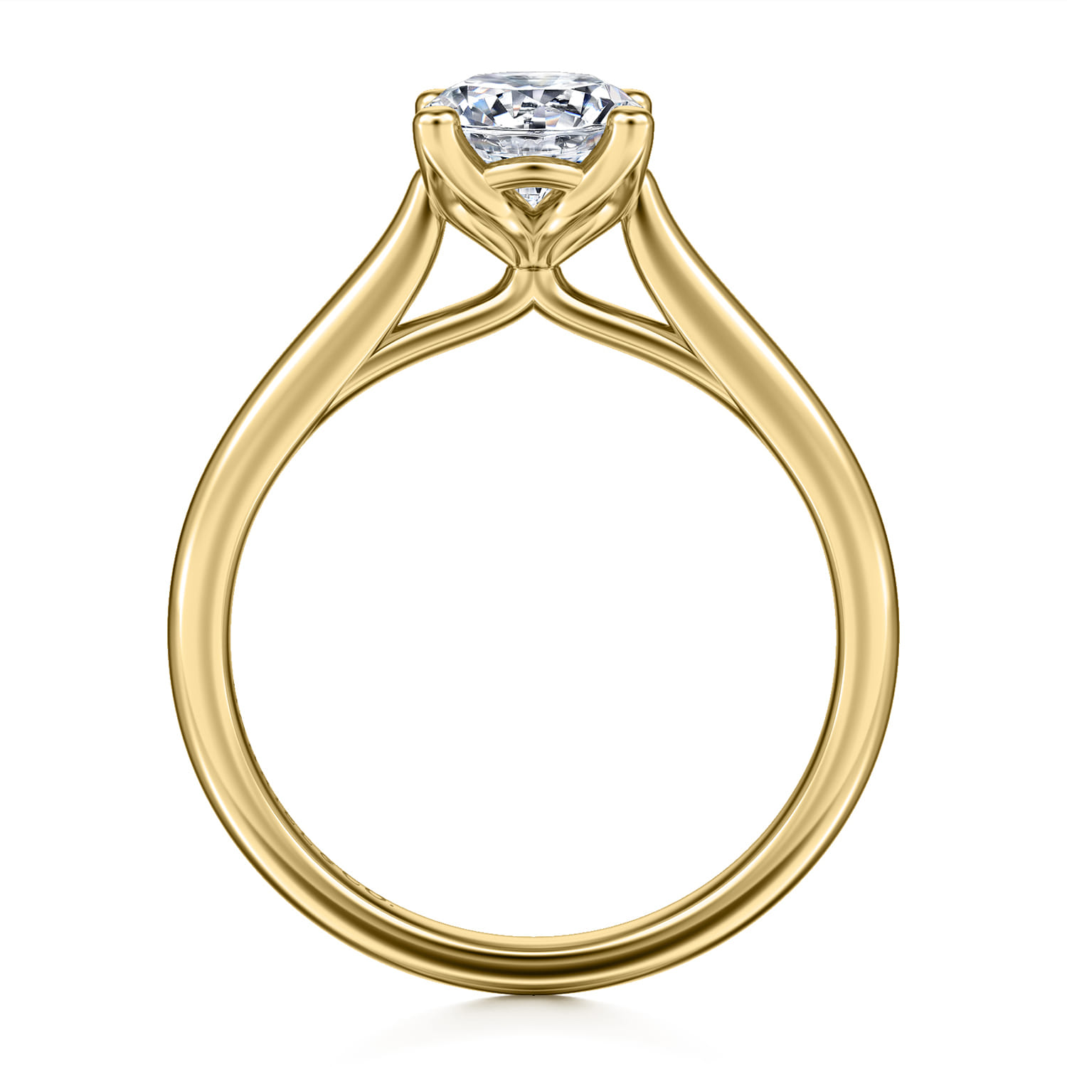 Ailis - 14K Yellow Gold Round Diamond Engagement Ring - Shot 2