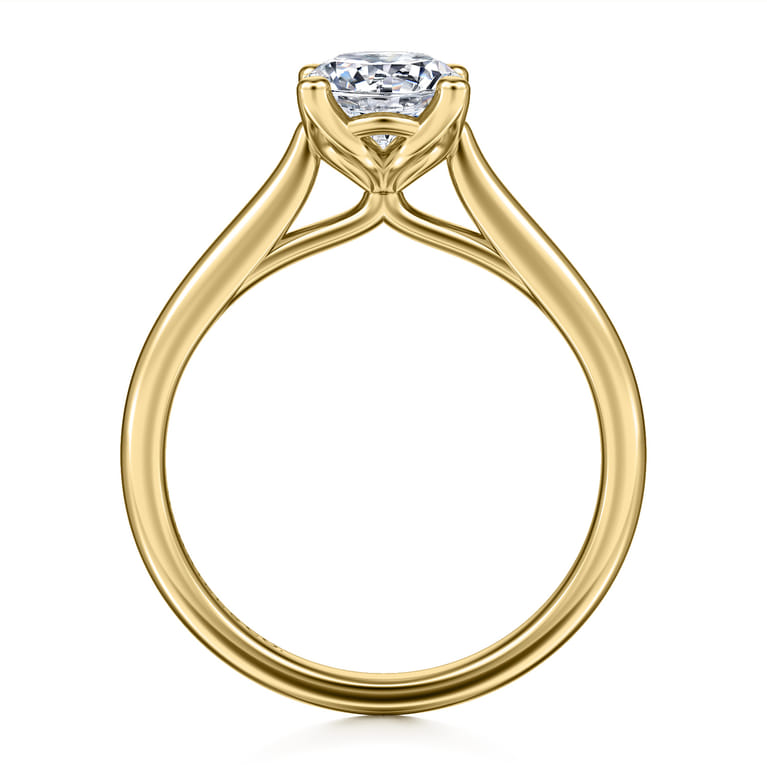 Ailis - 14K Yellow Gold Round Diamond Engagement Ring - Shot 2