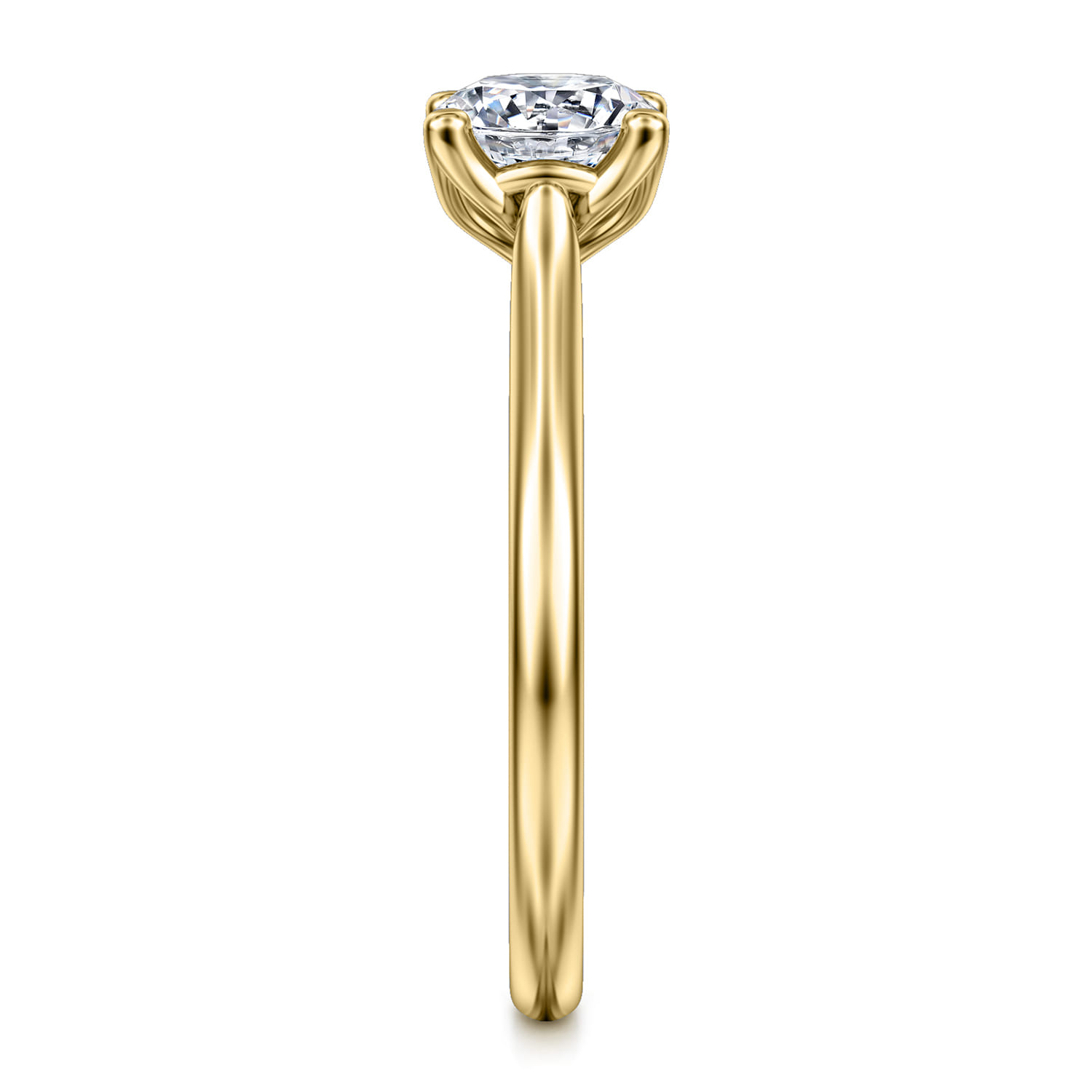 Ailis - 14K Yellow Gold Round Diamond Engagement Ring - Shot 5