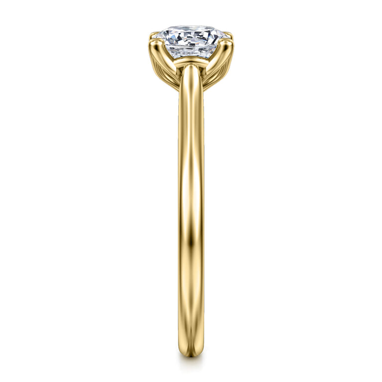 Ailis - 14K Yellow Gold Round Diamond Engagement Ring - Shot 5