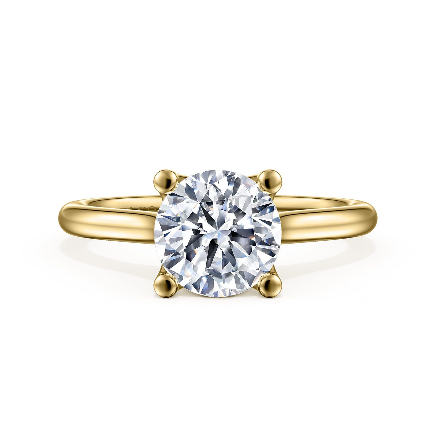 Ailis - 14K Yellow Gold Round Diamond Engagement Ring - Shot 1