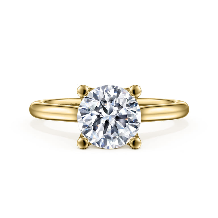Ailis - 14K Yellow Gold Round Diamond Engagement Ring - Shot 1