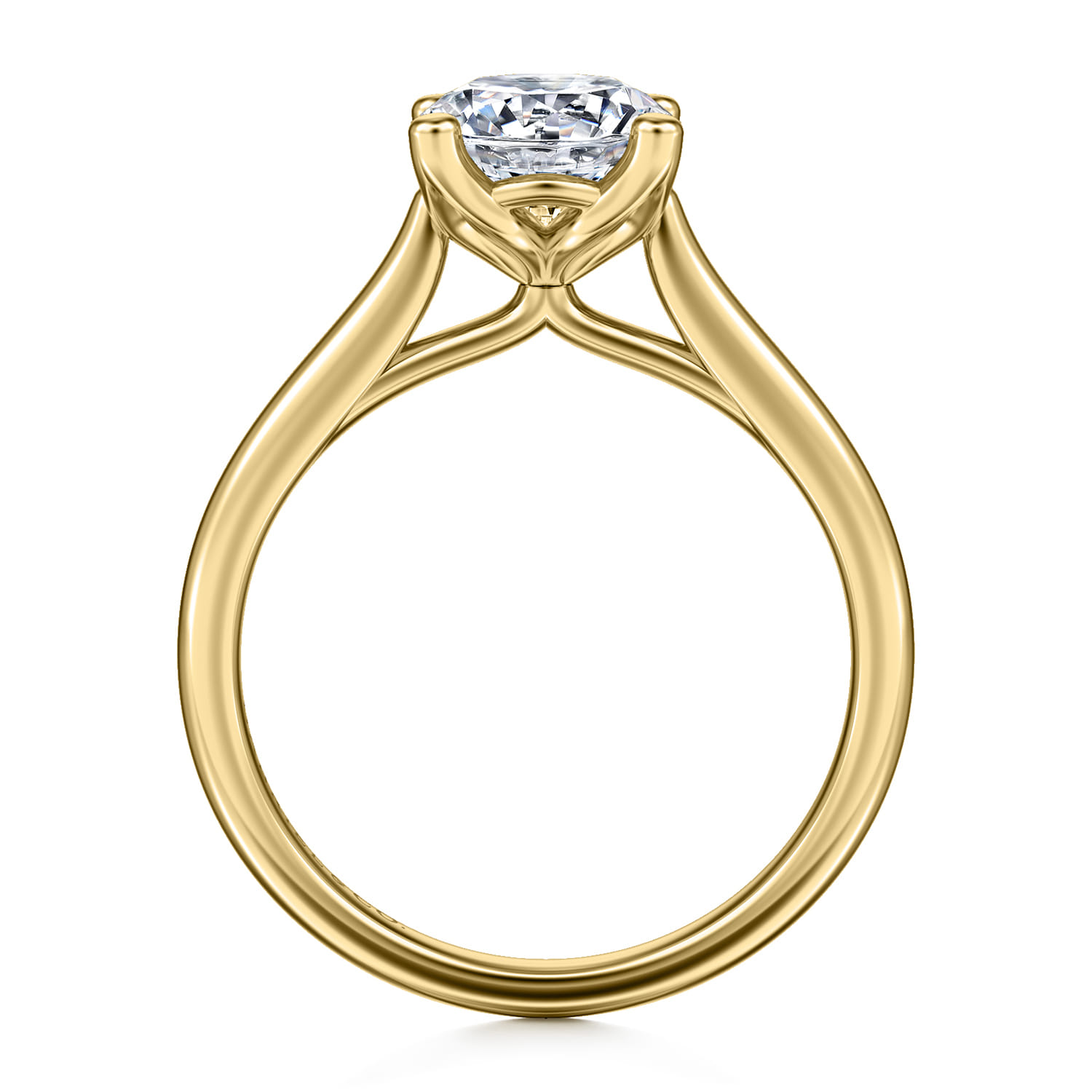 Ailis - 14K Yellow Gold Round Diamond Engagement Ring - Shot 2