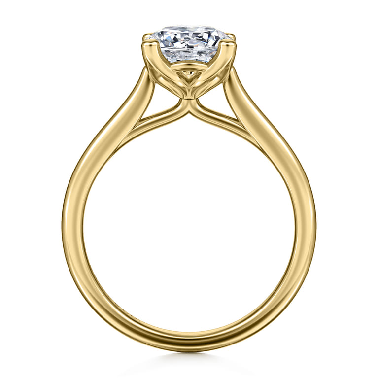 Ailis - 14K Yellow Gold Round Diamond Engagement Ring - Shot 2