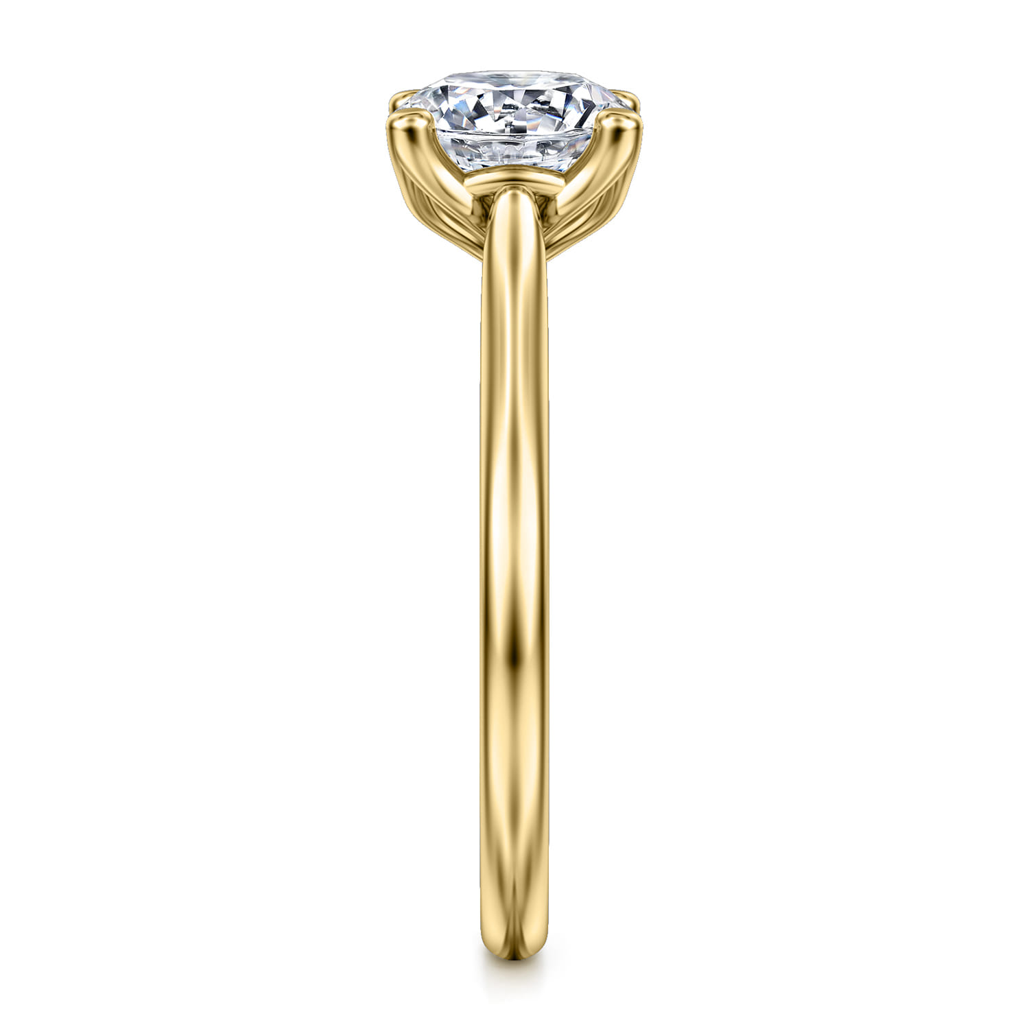 Ailis - 14K Yellow Gold Round Diamond Engagement Ring - Shot 5