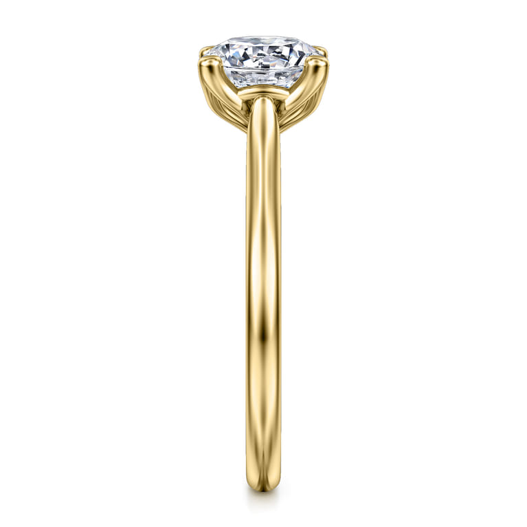 Ailis - 14K Yellow Gold Round Diamond Engagement Ring - Shot 5