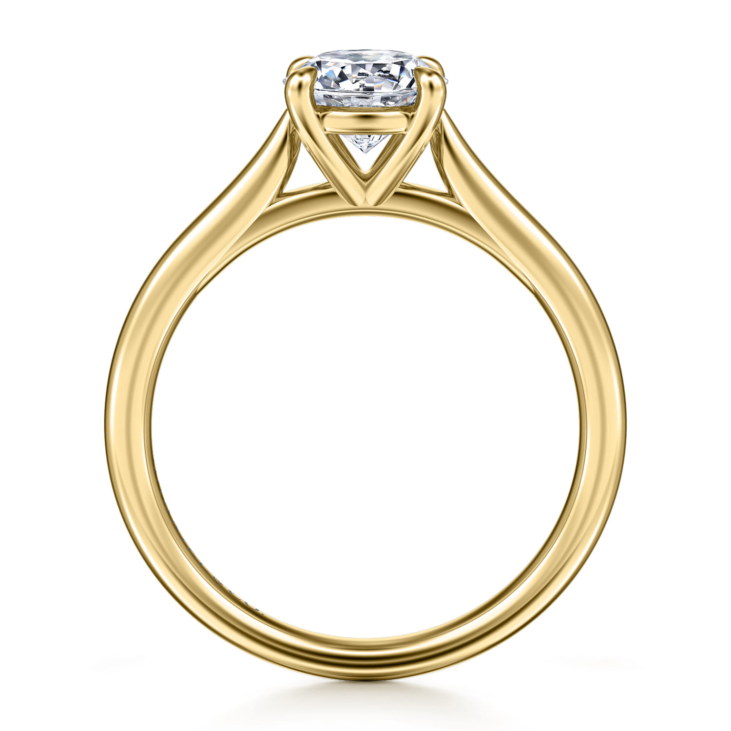 Bena - 14K Yellow Gold Round Solitaire Diamond Engagement Ring - Shot 2