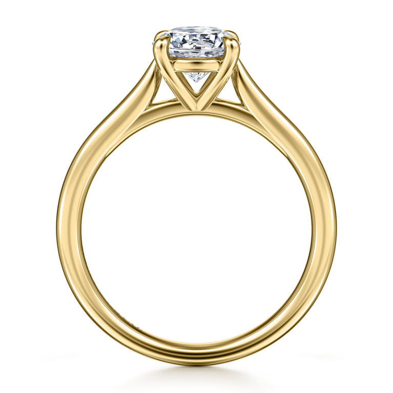 Bena - 14K Yellow Gold Round Solitaire Diamond Engagement Ring - Shot 2