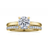 Bena - 14K Yellow Gold Round Solitaire Diamond Engagement Ring
