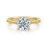 Bena - 14K Yellow Gold Round Solitaire Diamond Engagement Ring