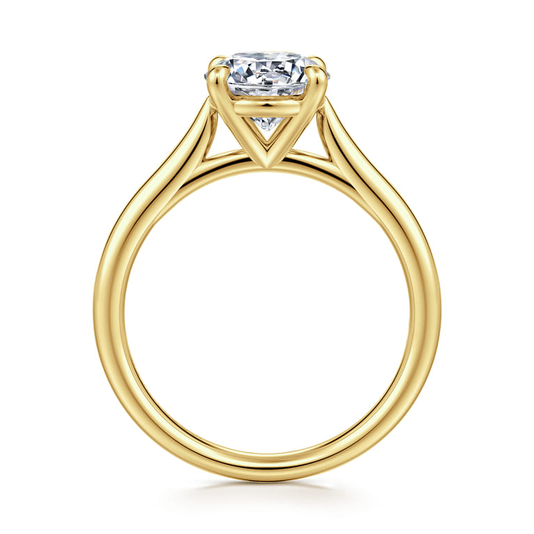 Bena - 14K Yellow Gold Round Solitaire Diamond Engagement Ring - Shot 2