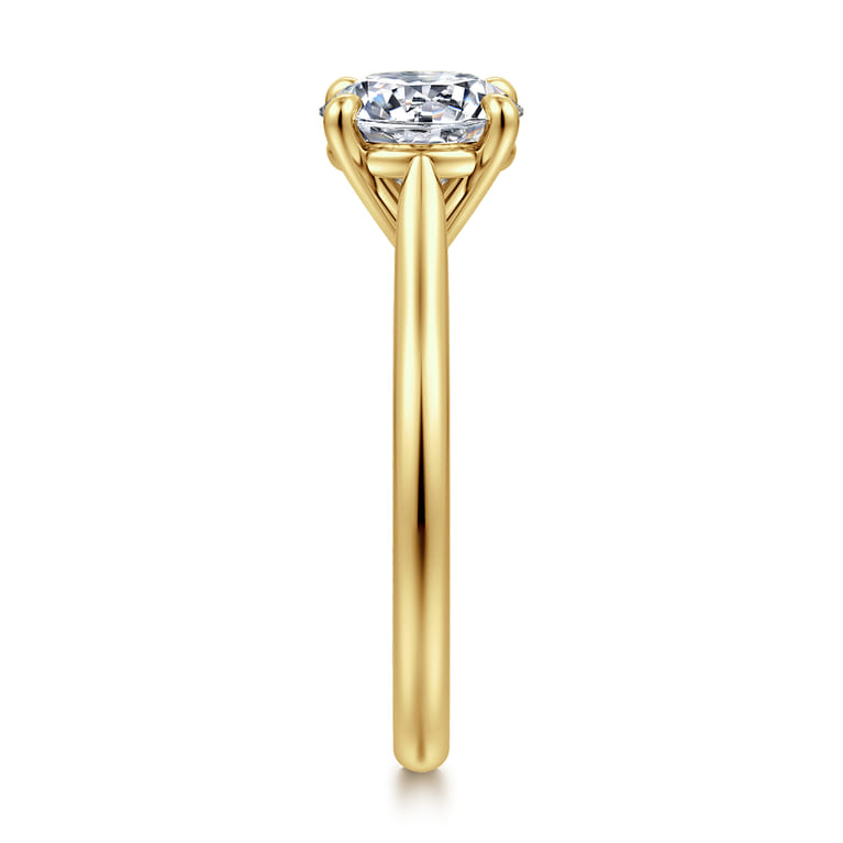 Bena - 14K Yellow Gold Round Solitaire Diamond Engagement Ring - Shot 4