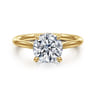 Bena - 14K Yellow Gold Round Solitaire Diamond Engagement Ring
