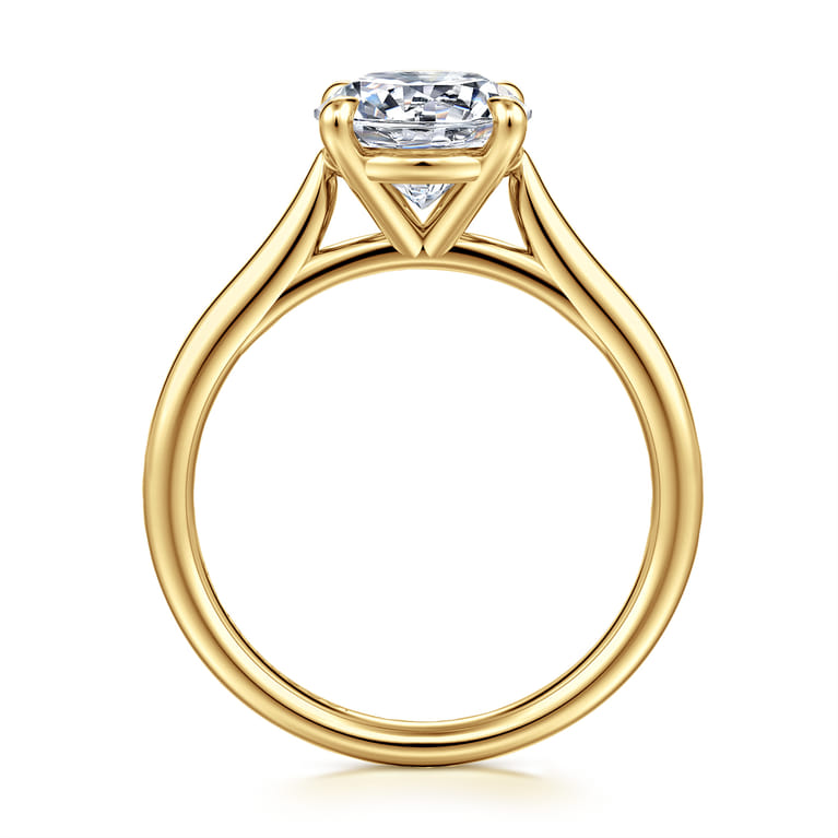 Bena - 14K Yellow Gold Round Solitaire Diamond Engagement Ring - Shot 2