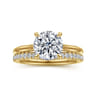 Bena - 14K Yellow Gold Round Solitaire Diamond Engagement Ring