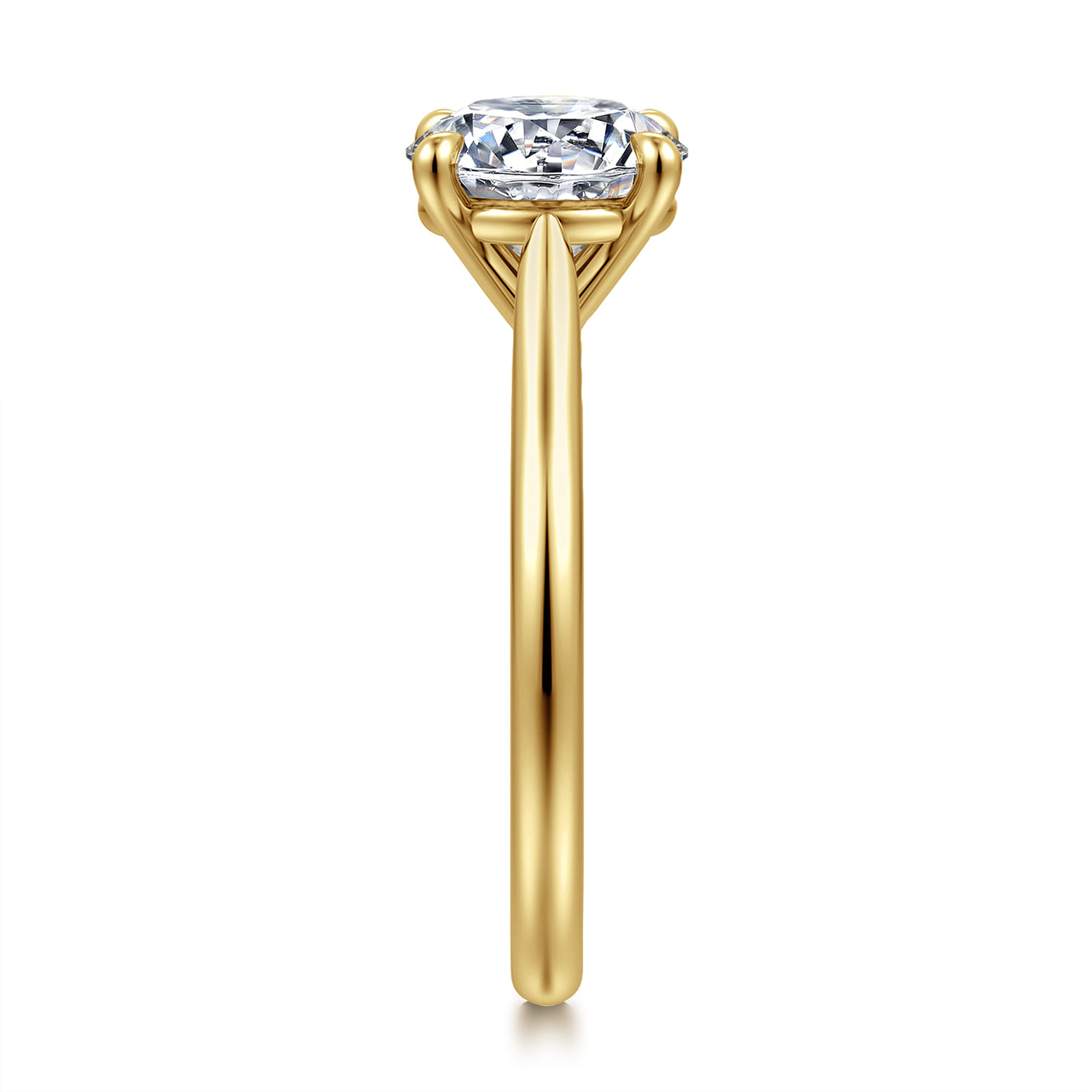 Bena - 14K Yellow Gold Round Solitaire Diamond Engagement Ring - Shot 5