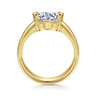 Bara - 14K Yellow Gold Half Bezel East West Round Diamond Engagement Ring