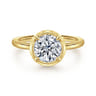 Linen - 14K Yellow Gold Round Diamond Engagement Ring