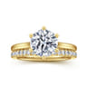 Brave - 14K Yellow Gold 6 Prong Round Solitaire Diamond Engagement Ring