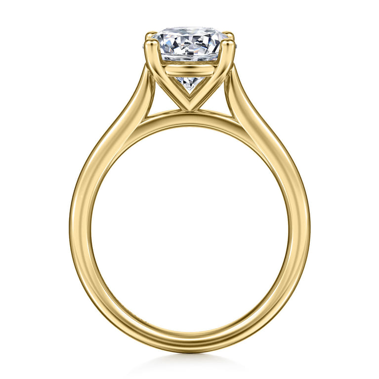 Bravo - 14K Yellow Gold Round Solitaire Diamond Engagement Ring - Shot 2