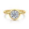 Linny - 14K Yellow Gold Round Bezel Set Diamond Engagement Ring