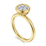 Linny - 14K Yellow Gold Round Bezel Set Diamond Engagement Ring
