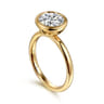 Linny - 14K Yellow Gold Bezel Set Round Diamond Engagement Ring