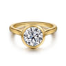 Giovana - 14K Yellow Gold Bezel Set Round Diamond Engagement Ring
