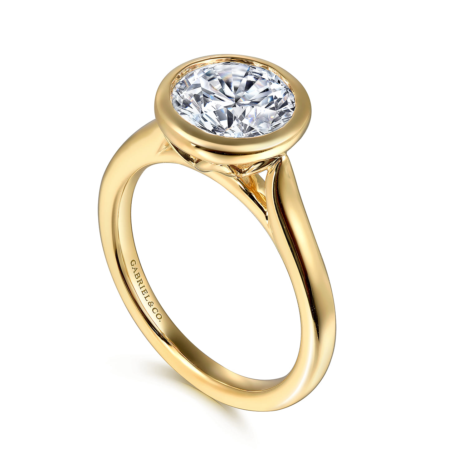 Round Solitaire Ring in 14k Yellow Gold Gabriel ER16527R8Y4JJJ