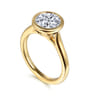 Giovana - 14K Yellow Gold Bezel Set Round Diamond Engagement Ring