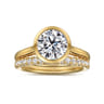 Giovana - 14K Yellow Gold Bezel Set Round Diamond Engagement Ring