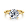 Anushka - 14K Yellow Gold Round Solitaire Diamond Engagement Ring