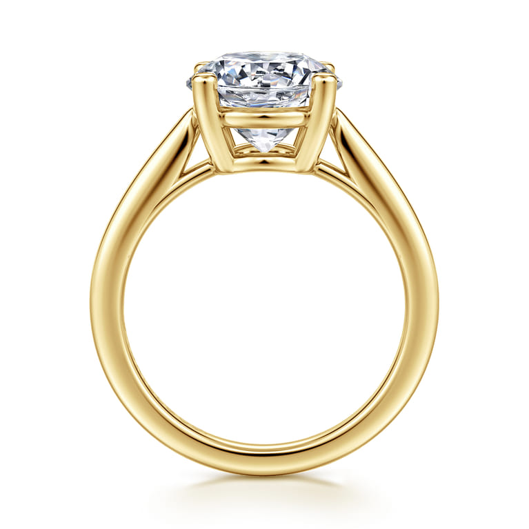 Anushka - 14K Yellow Gold Round Solitaire Diamond Engagement Ring - Shot 2