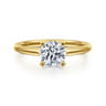 Anushka - 14K Yellow Gold Round Solitaire Diamond Engagement Ring