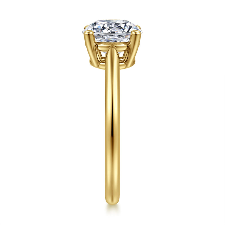 Anushka - 14K Yellow Gold Round Solitaire Diamond Engagement Ring - Shot 4