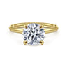 Tiana - 14K Yellow Gold Round Solitaire Diamond Engagement Ring