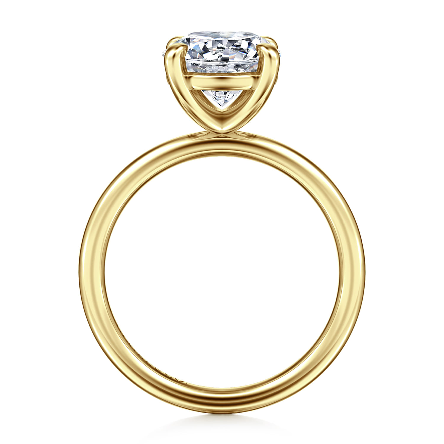 Tiana - 14K Yellow Gold Round Solitaire Diamond Engagement Ring - Shot 2