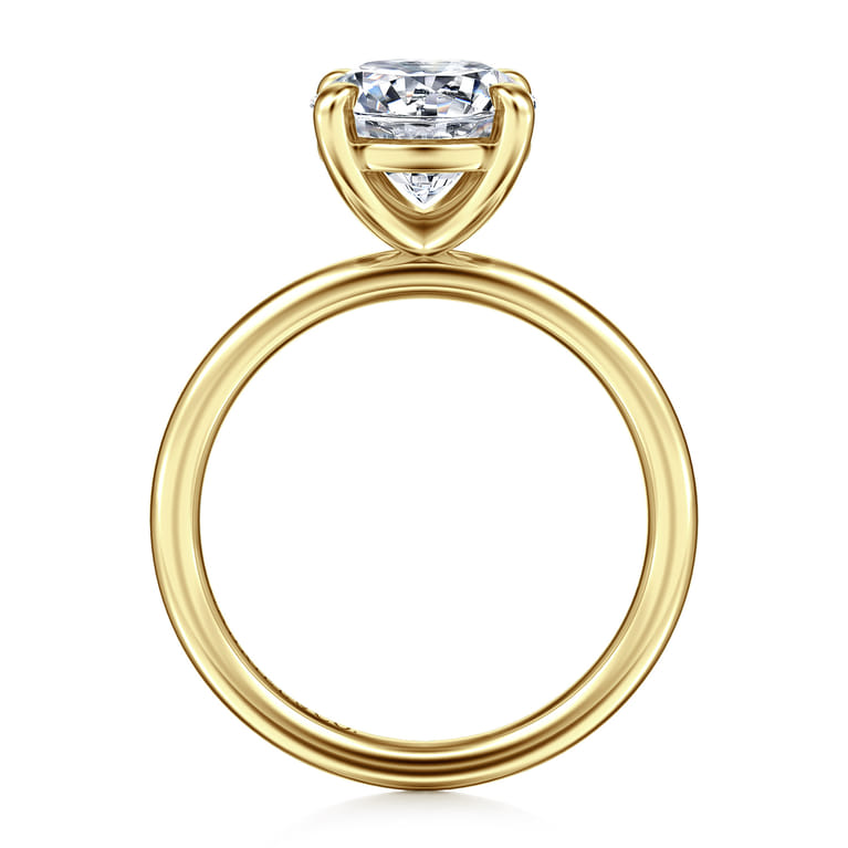 Tiana - 14K Yellow Gold Round Solitaire Diamond Engagement Ring - Shot 2