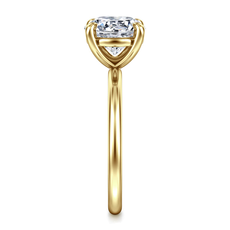 Tiana - 14K Yellow Gold Round Solitaire Diamond Engagement Ring - Shot 4