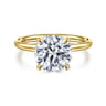 Tiana - 14K Yellow Gold Round Solitaire Diamond Engagement Ring