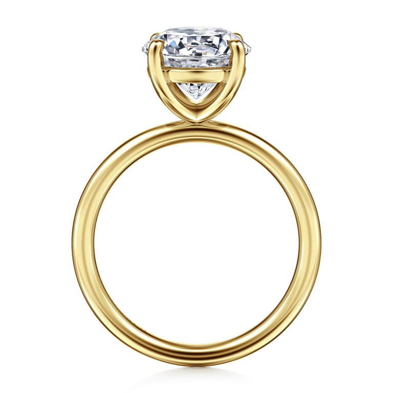 Tiana - 14K Yellow Gold Round Solitaire Diamond Engagement Ring - Shot 2