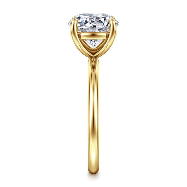 Tiana - 14K Yellow Gold Round Solitaire Diamond Engagement Ring - Shot 4