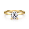 Tiana - 14K Yellow Gold Round Solitaire Diamond Engagement Ring