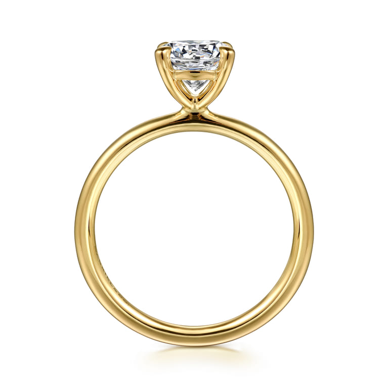 Tiana - 14K Yellow Gold Round Solitaire Diamond Engagement Ring - Shot 2